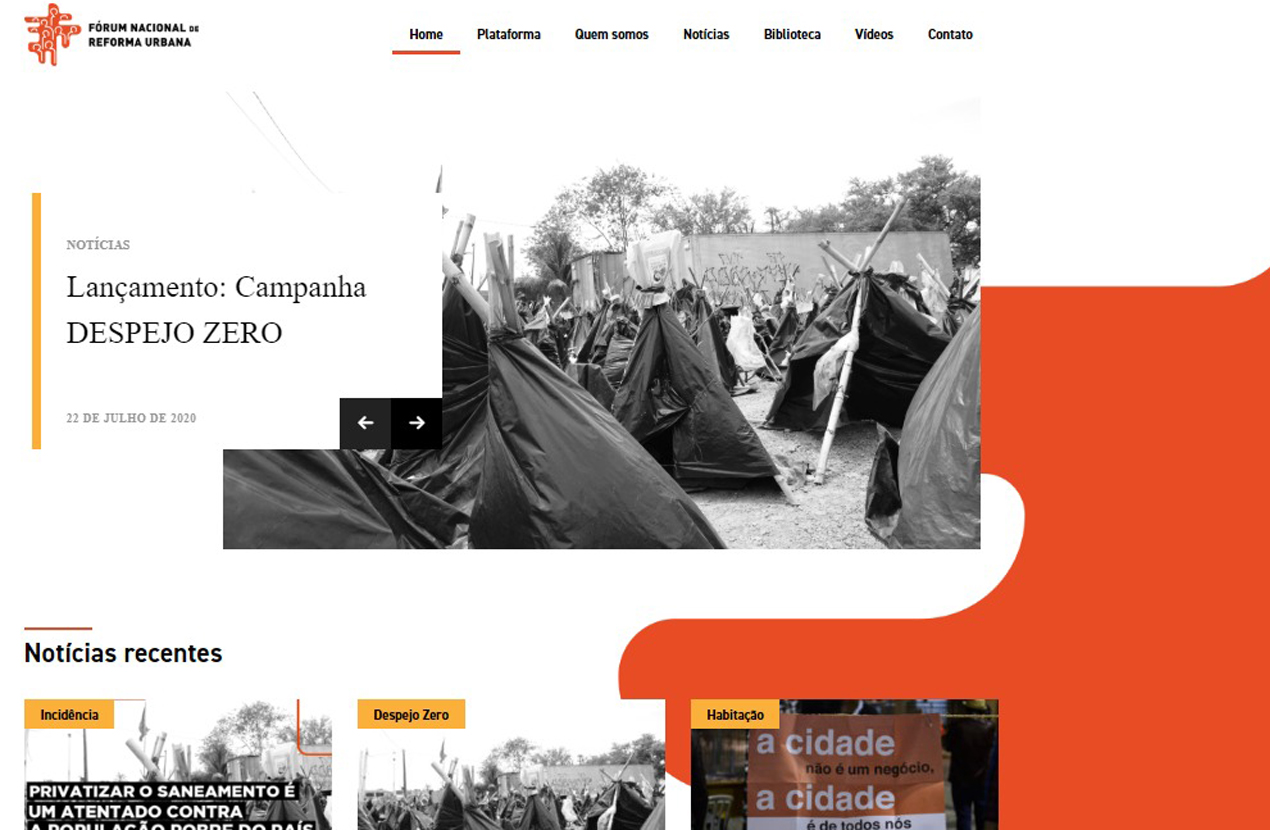 Fórum Nacional de Reforma Urbana promove atualizações em seu site
