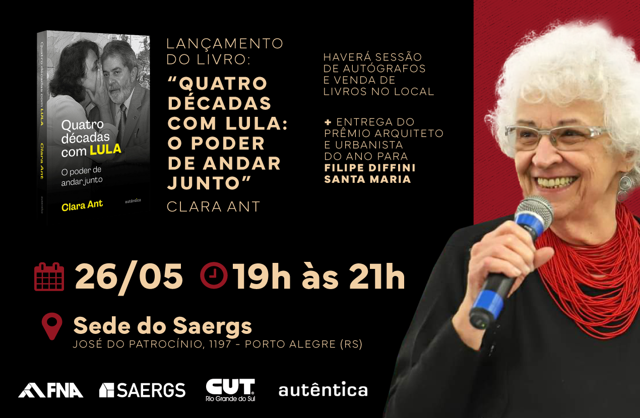 FNA e Saergs lançam livro de Clara Ant em Porto Alegre
